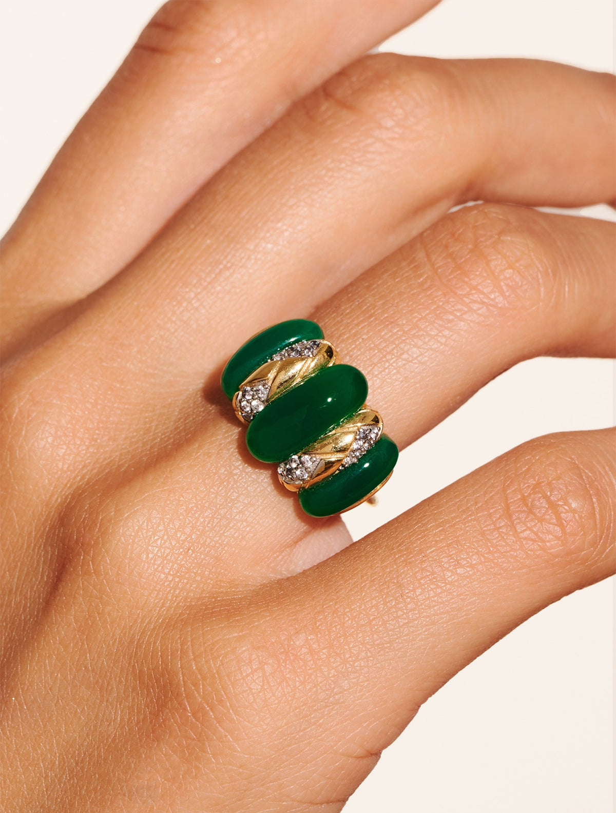 Oro Ring - Green Onyx - alternate view