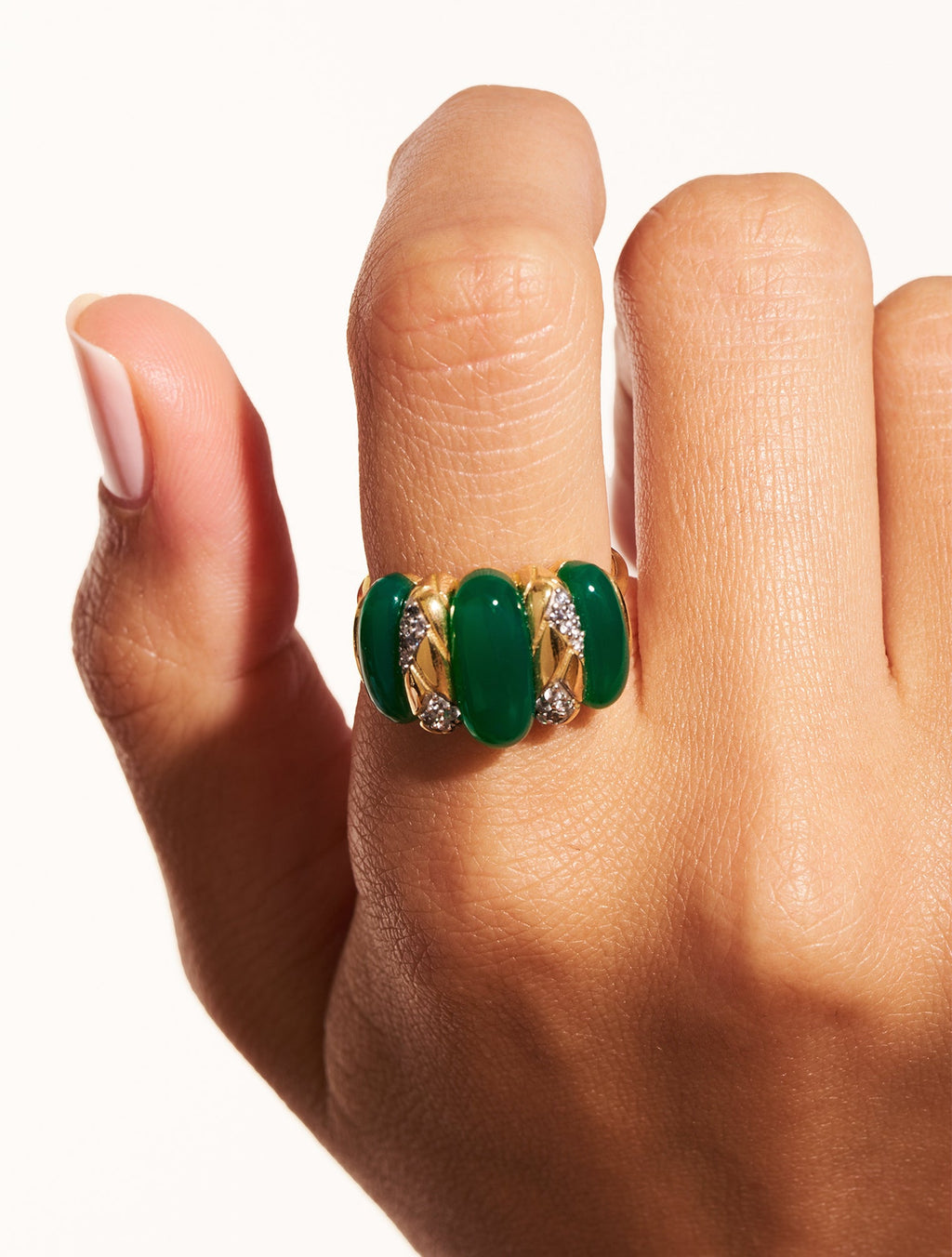Oro Ring - Green Onyx - detail view