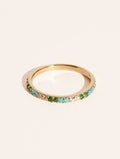 Rheya Ring - Zircons Turquoises - front view