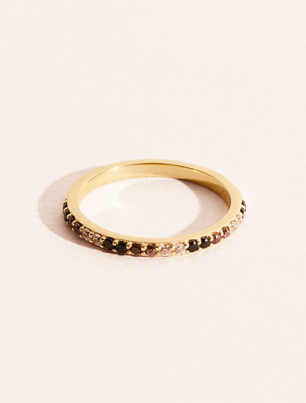 Rheya Ring - Black Zircons - front view
