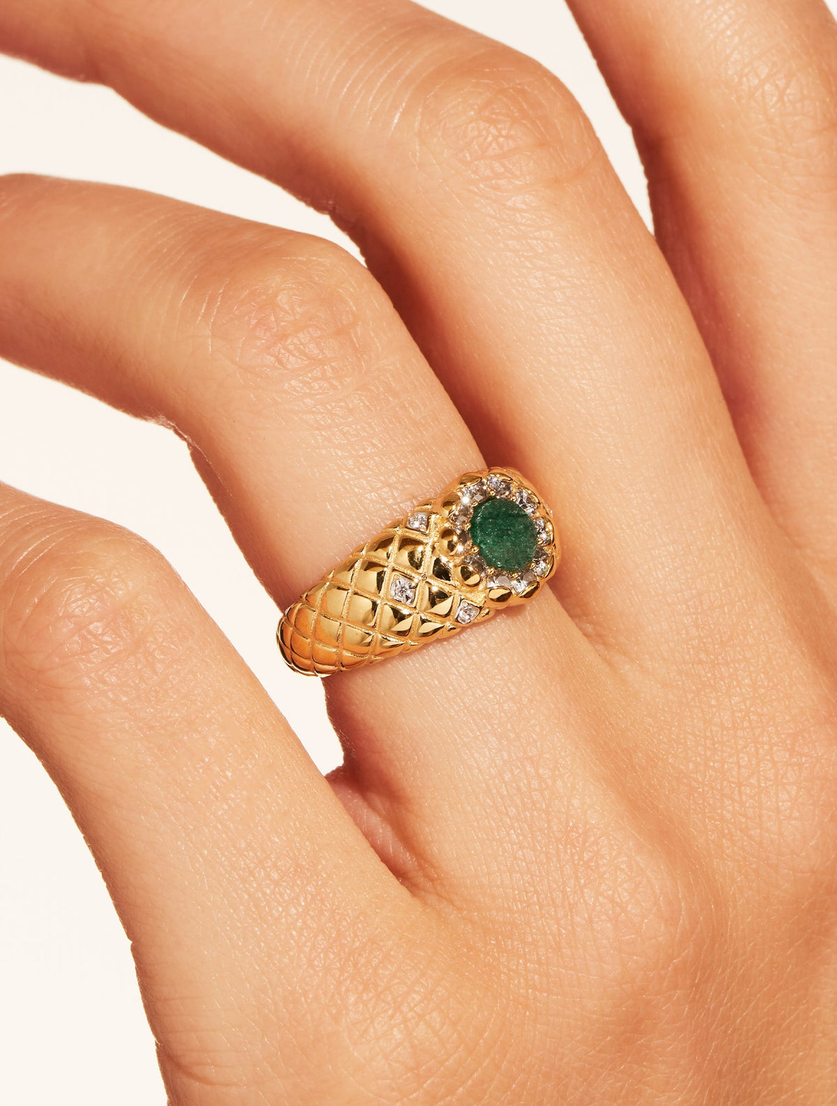 Rive Ring - D'or - Aventurine - alternate view