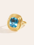 Square Ring - Quartz coloured Blue Light - Riviera - front view
