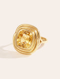 Square Ring - Quartz coloured Yellow - Riviera - front view