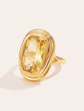 Oval Ring - Quartz coloured Yellow - Riviera - front view