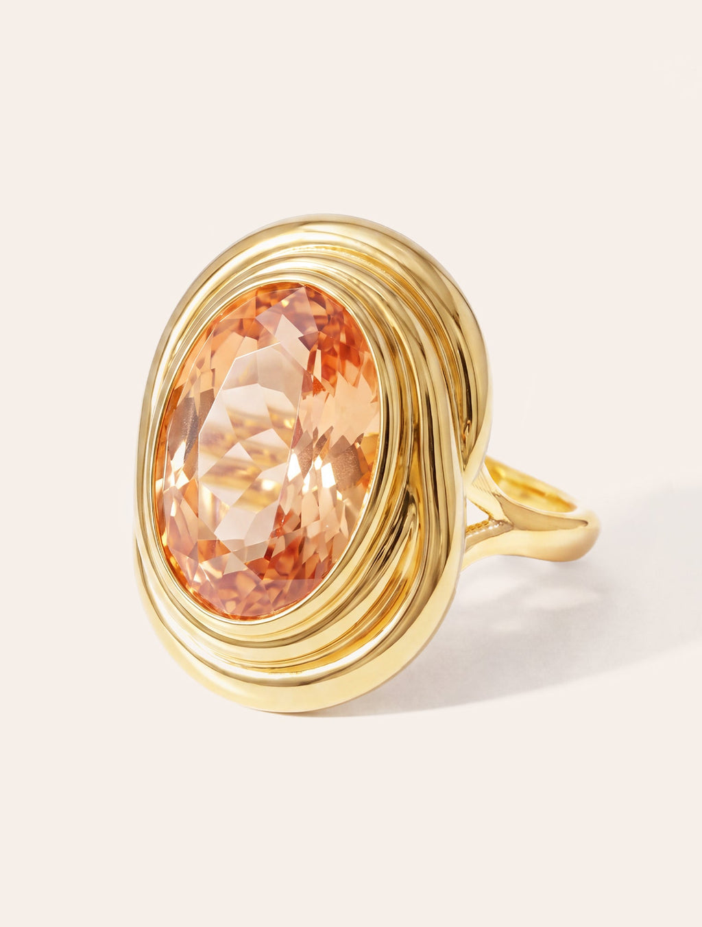 Spirale Ring - Quartz coloured champagne - Riviera - front view