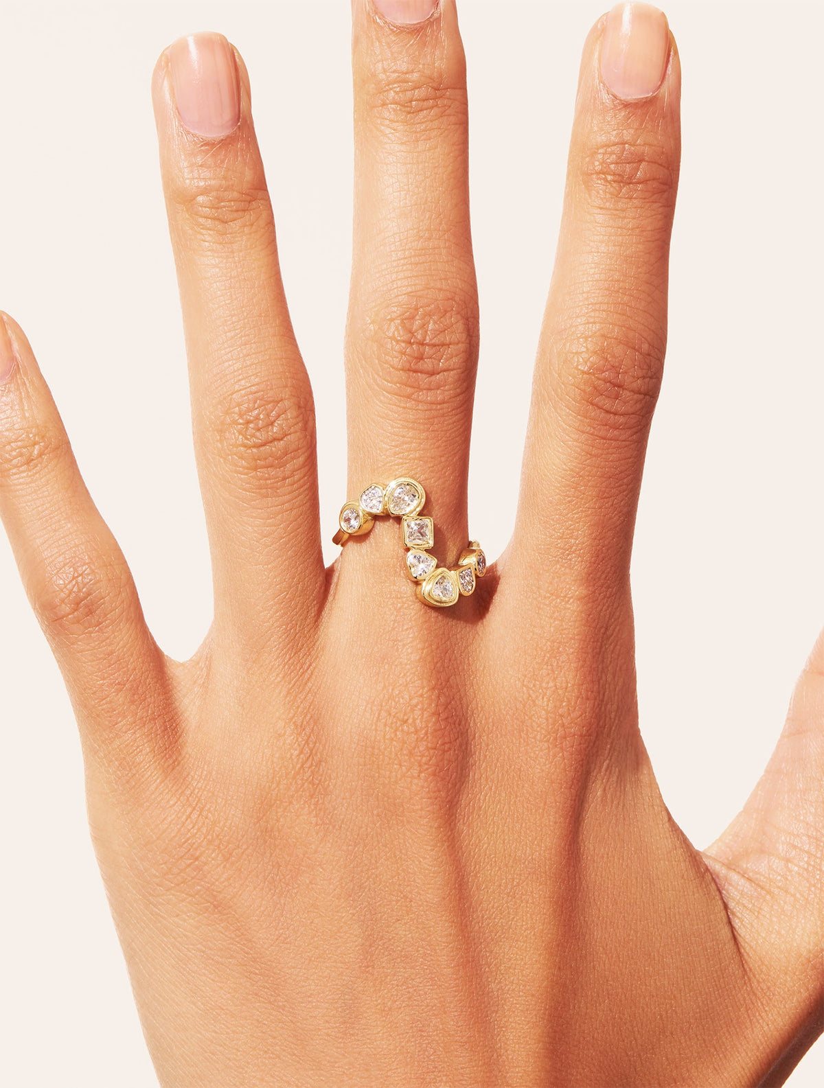 Rivière Ring - White Zircons - alternate view