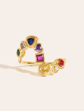 Rivière Ring - Zircons multicolores - front view