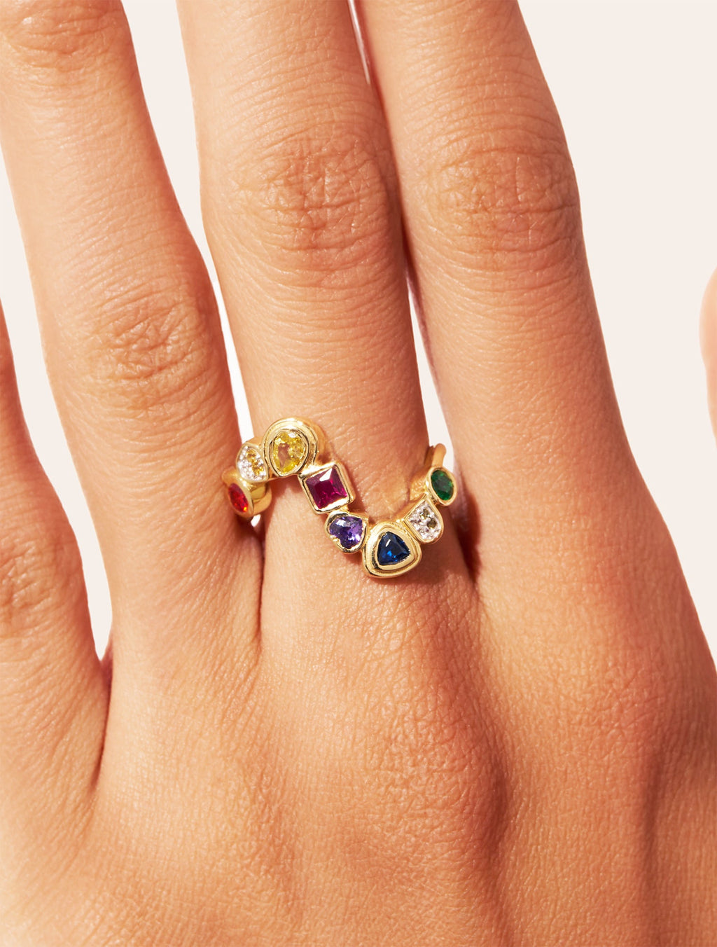 Rivière Ring - Zircons multicolores - alternate view