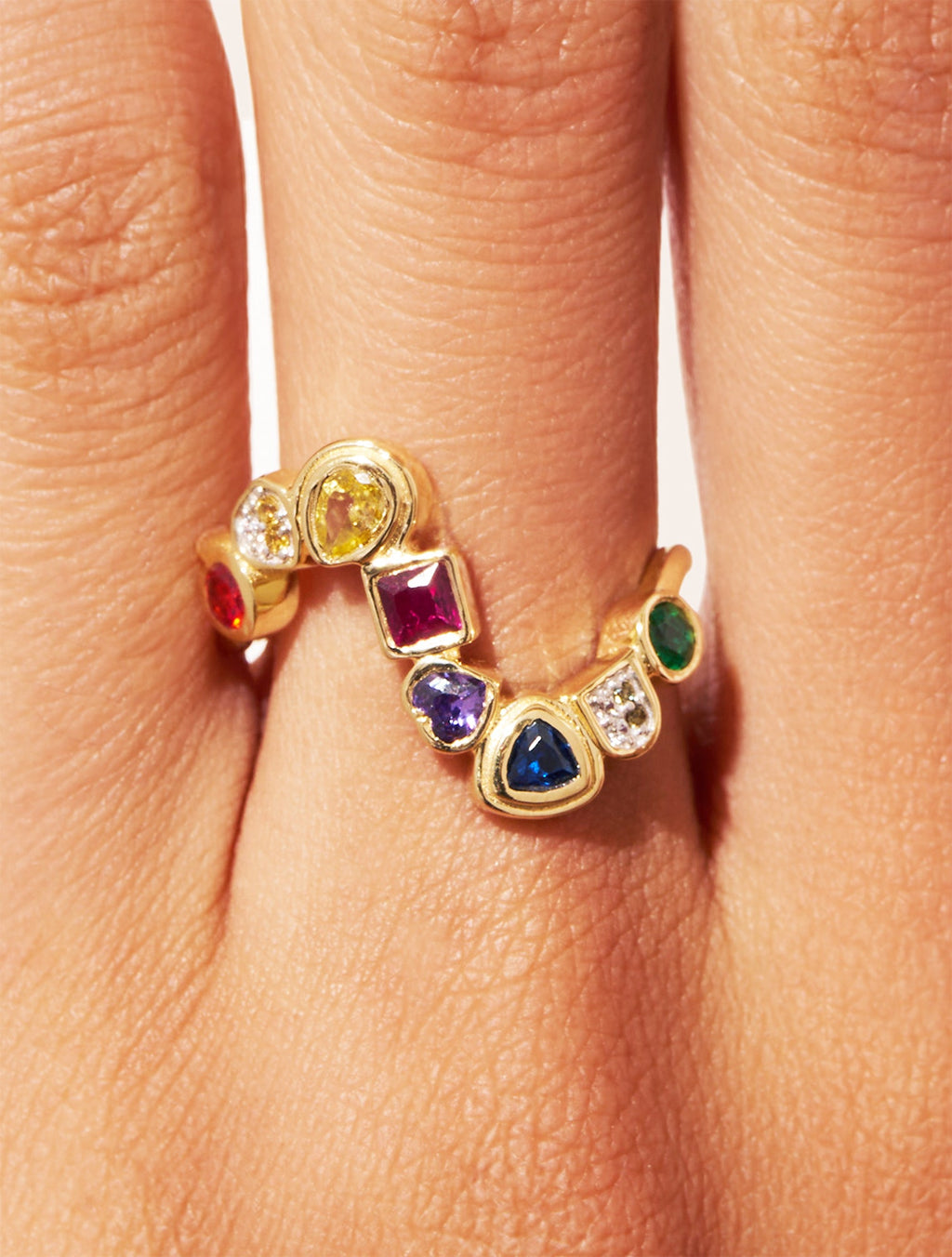 Rivière Ring - Zircons multicolores - detail view