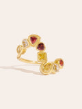 Rivière Ring - Zircons Yellow and grenat - front view