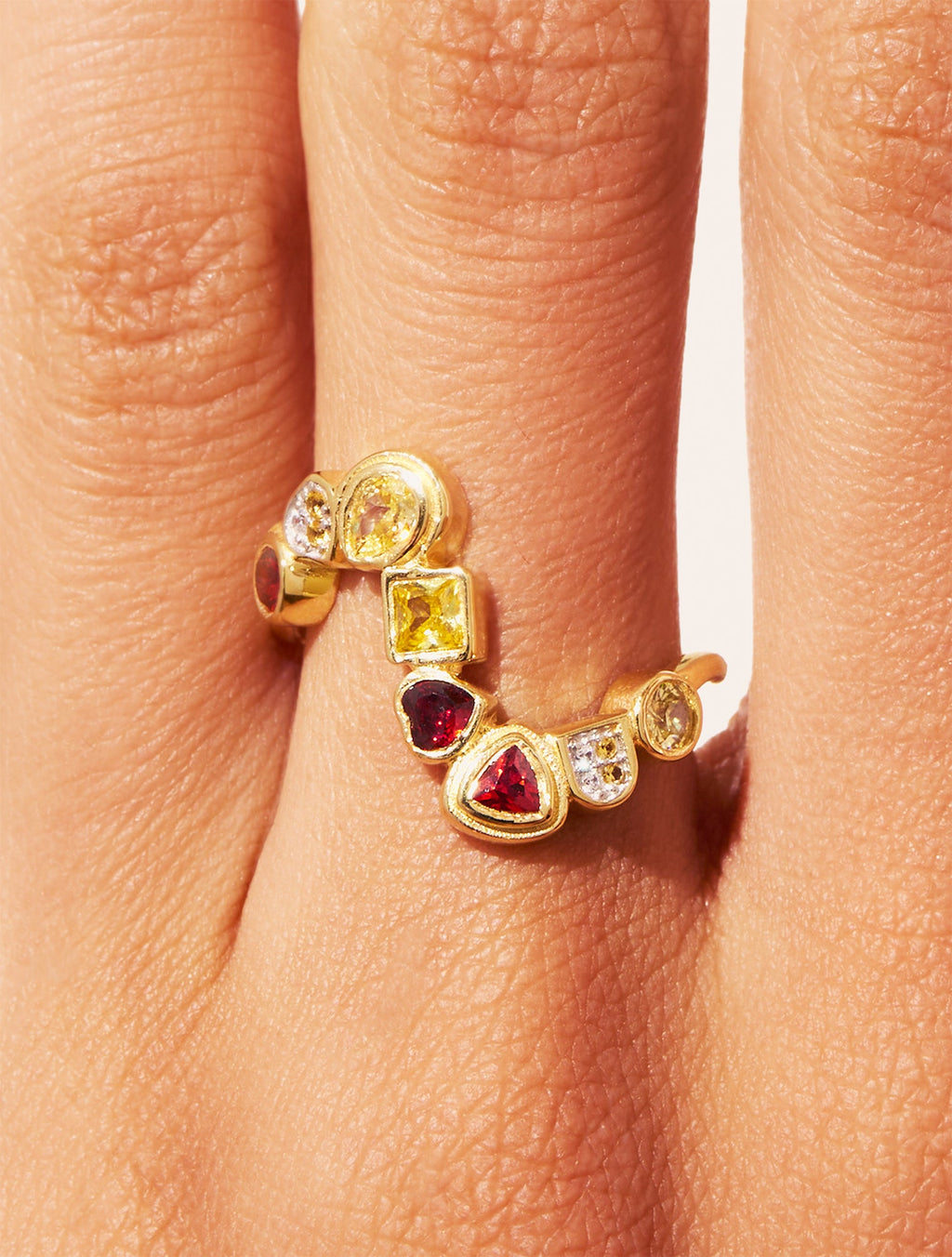 Rivière Ring - Zircons Yellow and grenat - alternate view