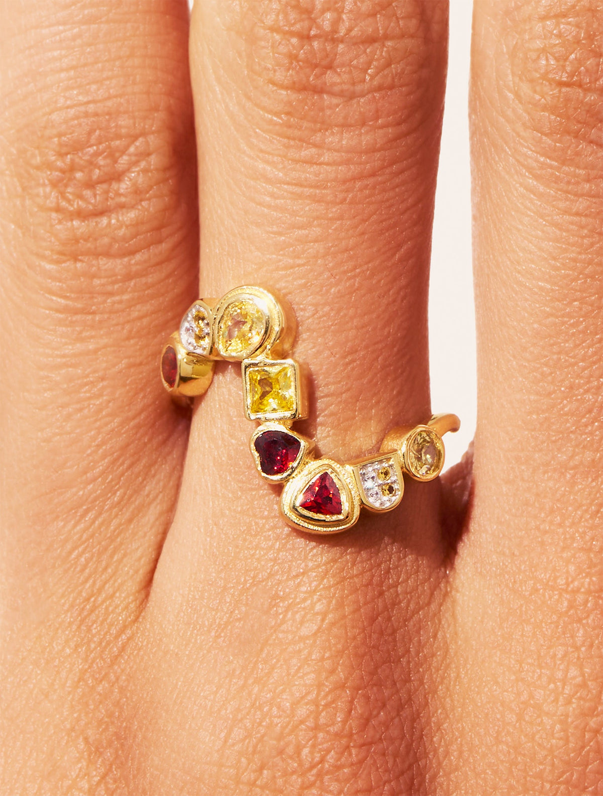 Rivière Ring - Zircons Yellow and grenat - alternate view