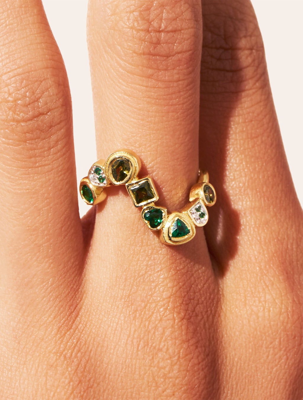 Rivière Ring - Green Zircons - alternate view