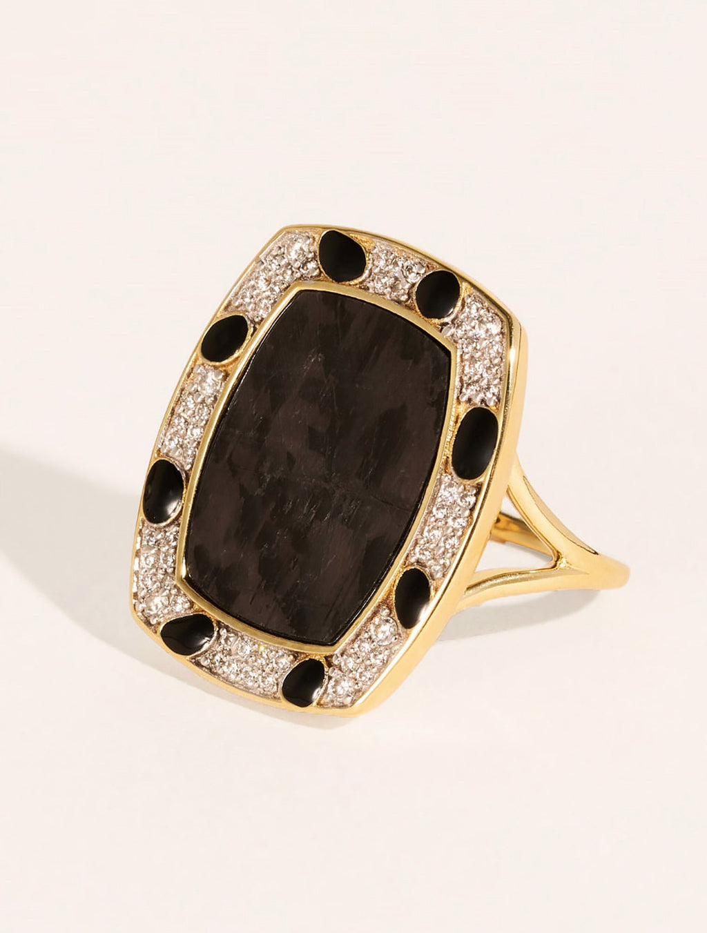 Ranee Ring - Textured Onyx - front view