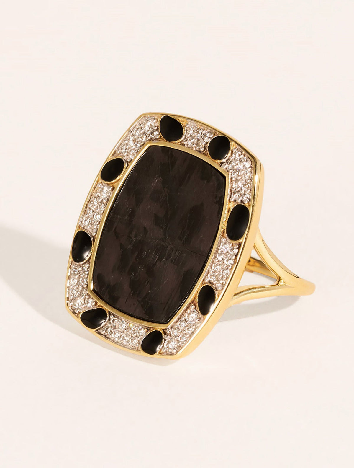 Ranee Ring - Textured Onyx - front view