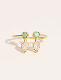 Safra Ring - Turquoise and Stone of Moon - front view