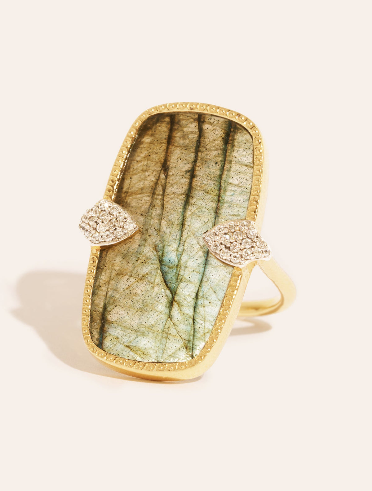 Sangha Ring - Labradorite - front view