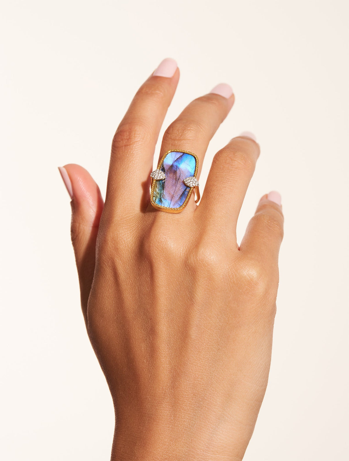 Sangha Ring - Labradorite - alternate view