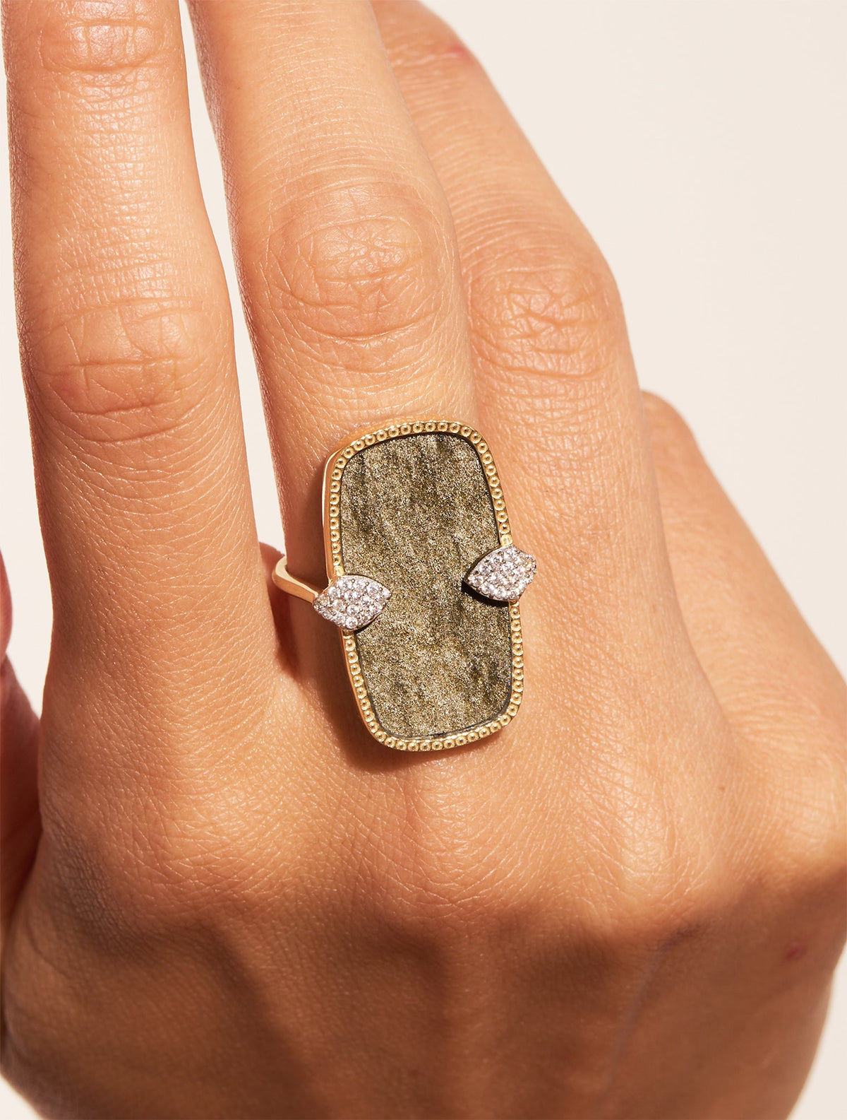 Sangha Ring - Golden Obsidienne - alternate view