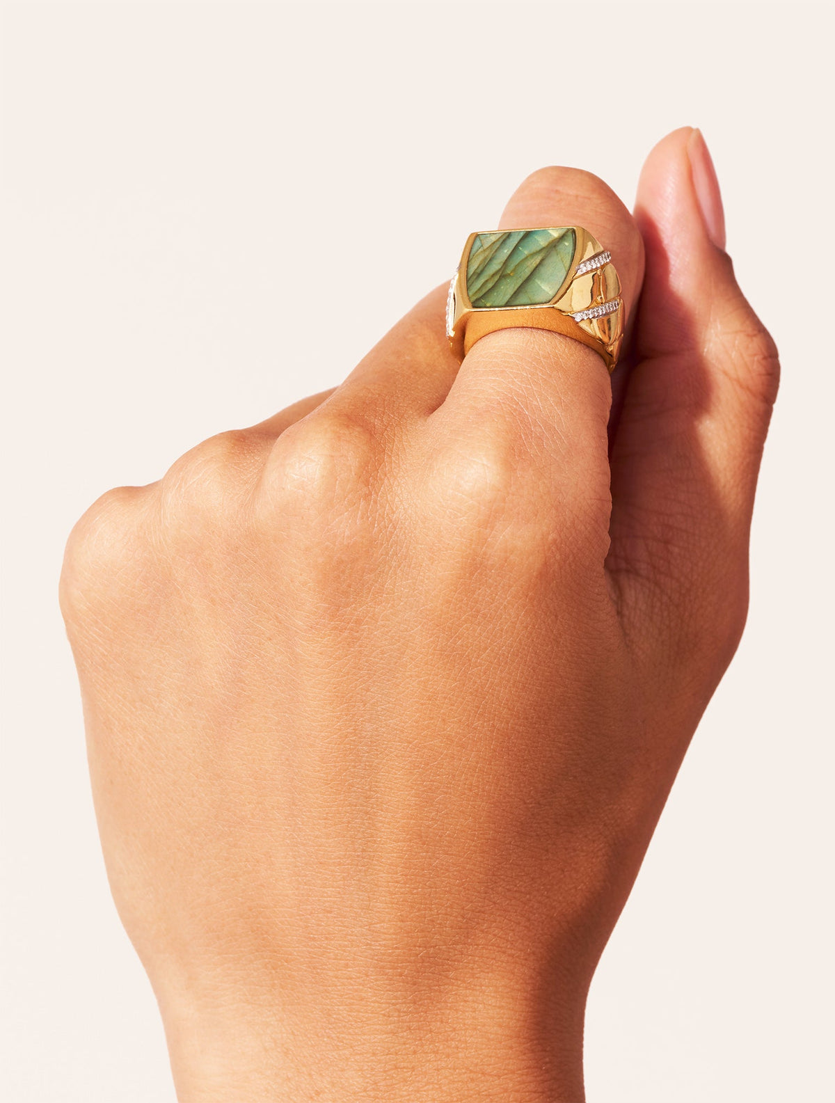 Seema Ring - Labradorite - alternate view