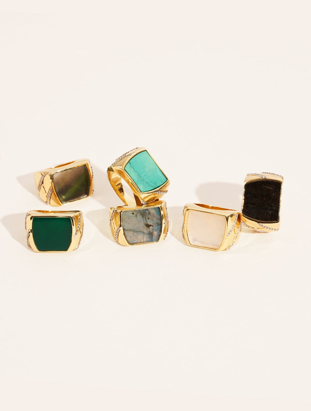 Seema Ring - Textured Onyx - another angle