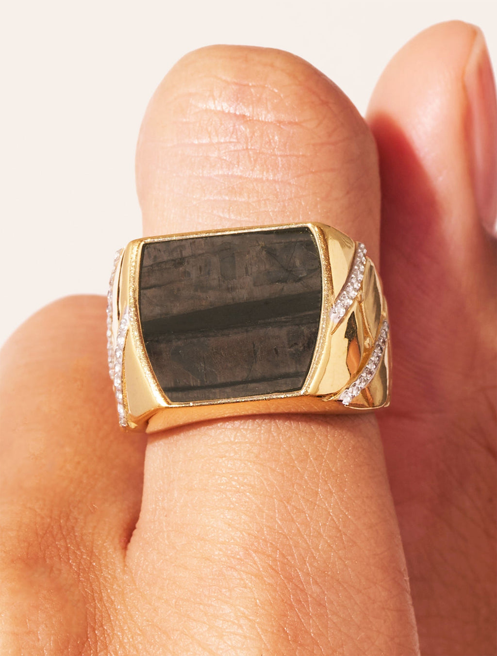 Seema Ring - Textured Onyx - detail view