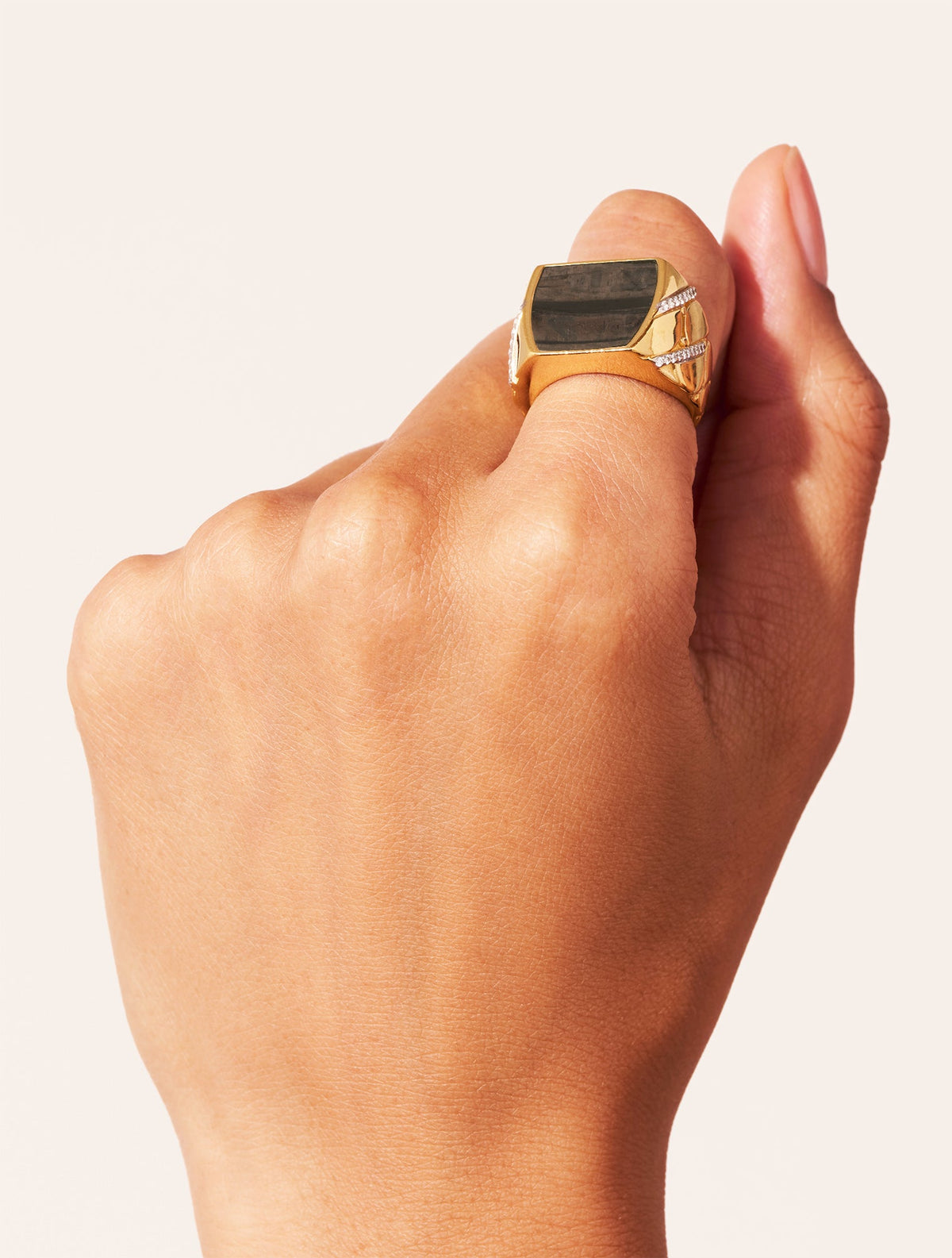 Seema Ring - Textured Onyx - alternate view