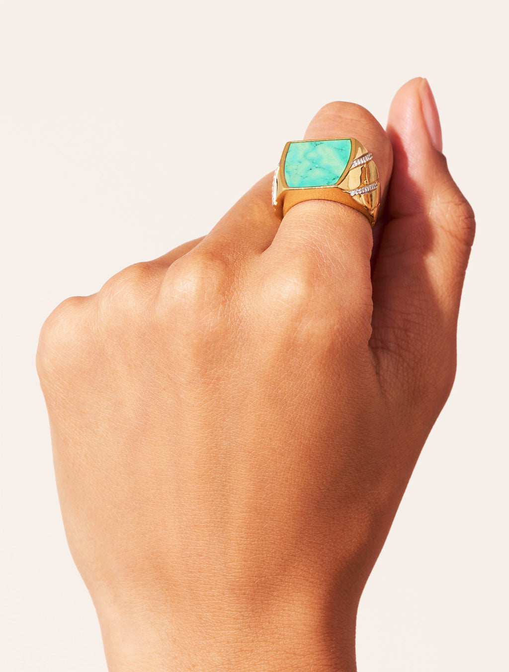 Seema Ring - Turquoise - alternate view