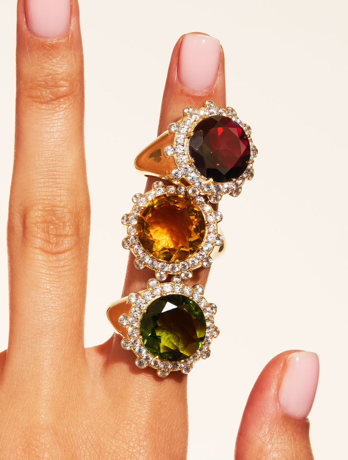 Sun Ring - Sauvage - Quartz coloured grenat - another angle