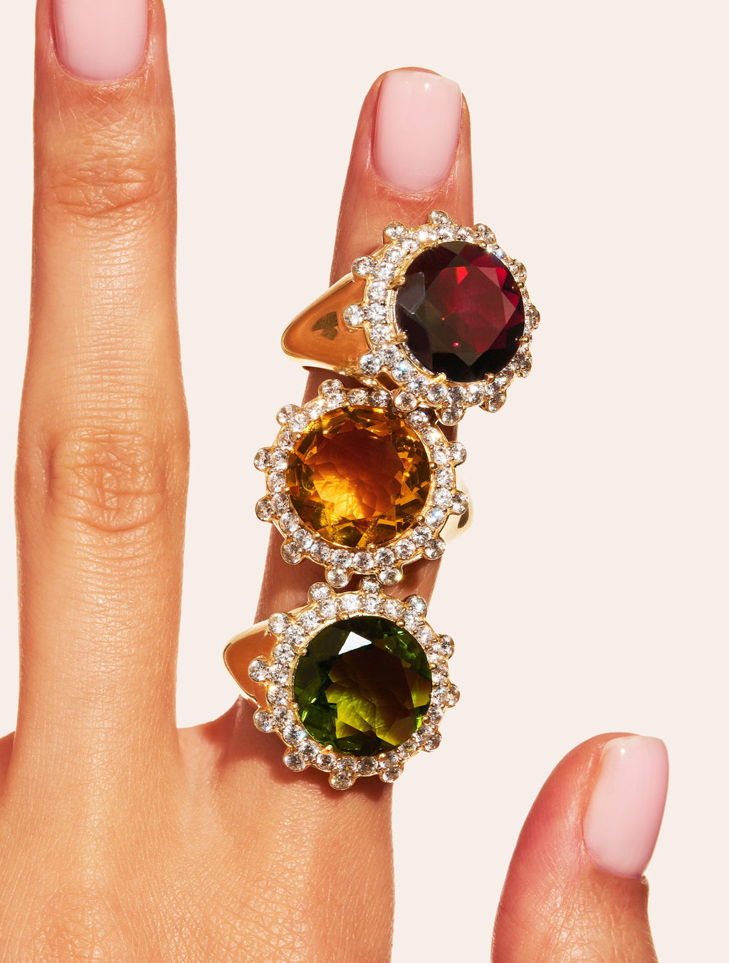 Sun Ring - Sauvage - Quartz coloured Green - another angle