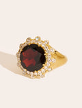 Sun Ring - Sauvage - Quartz coloured grenat - front view