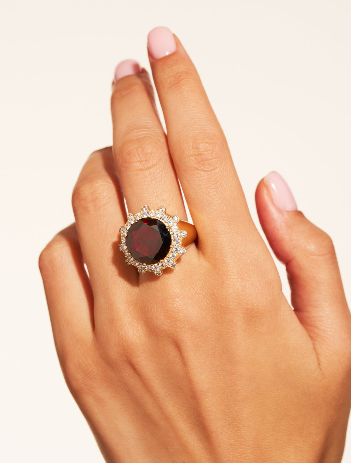 Sun Ring - Sauvage - Quartz coloured grenat - alternate view