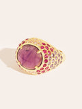 Tortue Ring - Amethyst - Sun sauvage II - front view