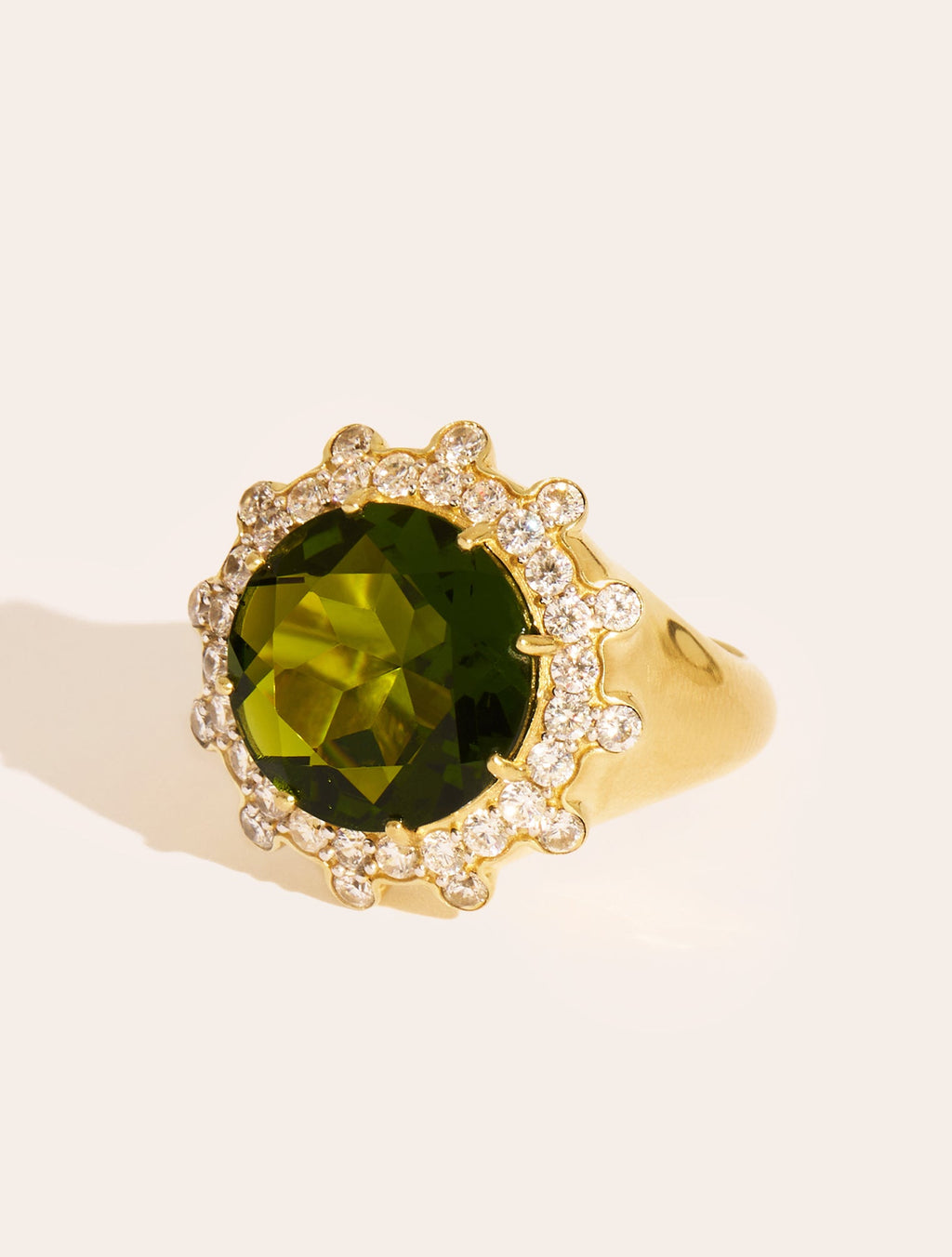 Sun Ring - Sauvage - Quartz coloured Green - front view