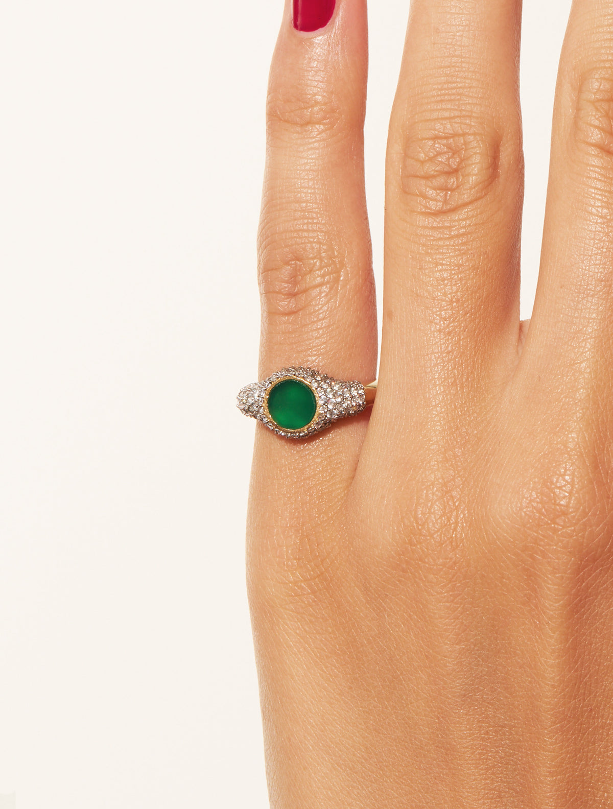 Sunny Ring - Green Onyx - alternate view
