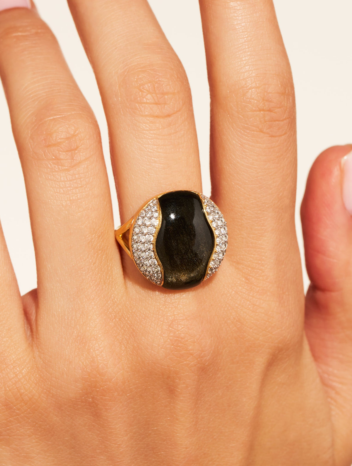 Vertige Ring - Golden Obsidienne - alternate view