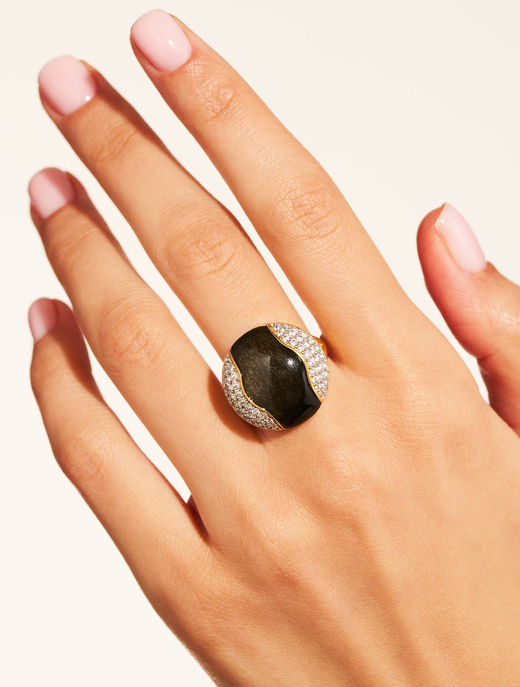 Vertige Ring - Golden Obsidienne - detail view