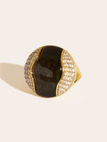 Vertige Ring - Golden Obsidienne - front view