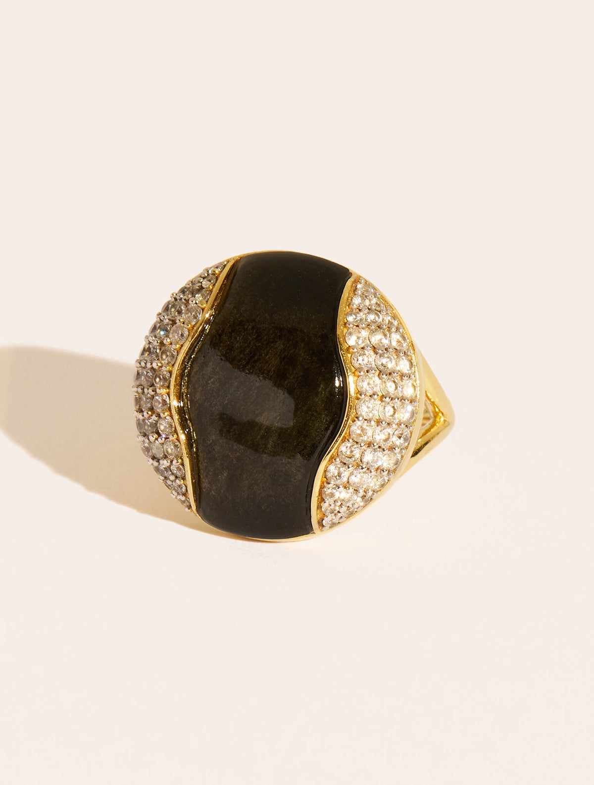 Vertige Ring - Golden Obsidienne - front view