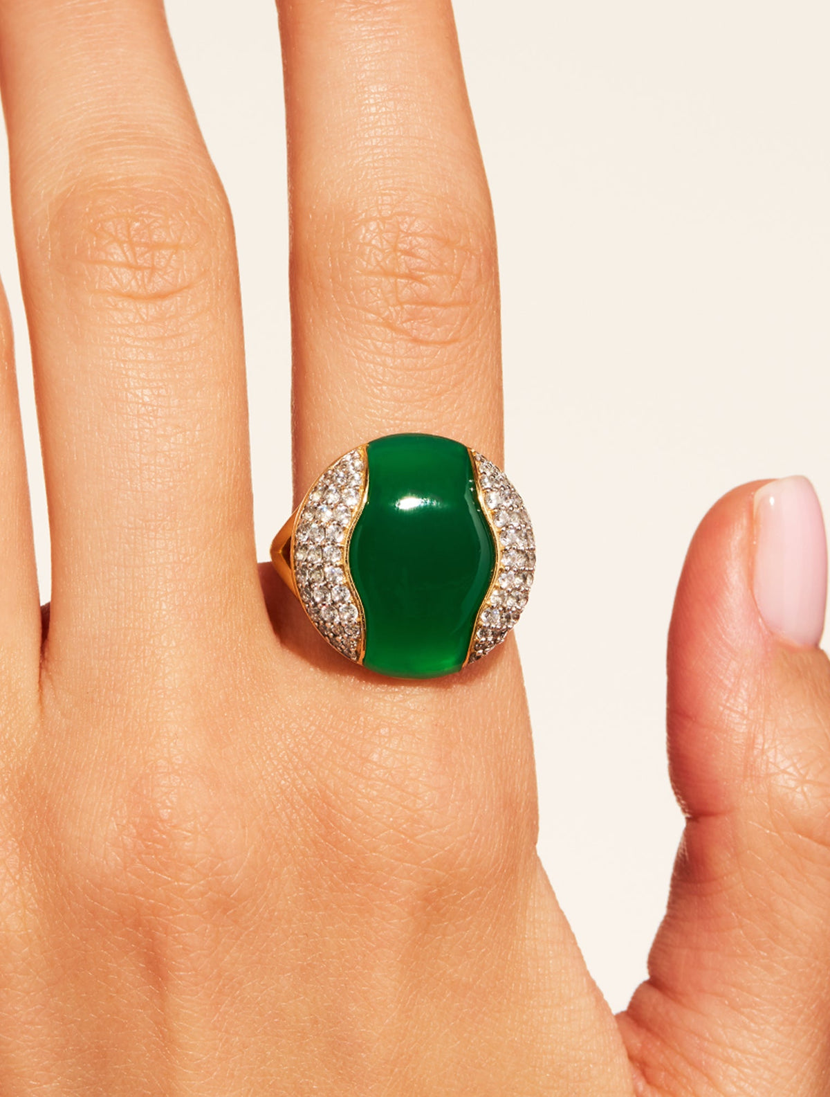 Vertige Ring - Green Onyx - alternate view