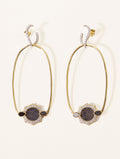 Janih Earrings - Textured Onyx - front view