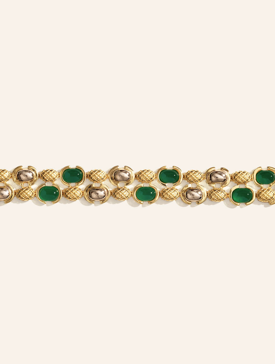 Amara Bracelet - Green Onyx - front view