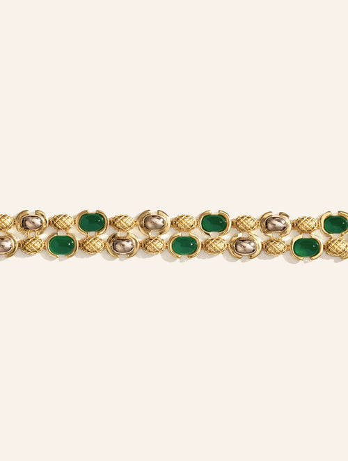 Amara Bracelet - Green Onyx - front view