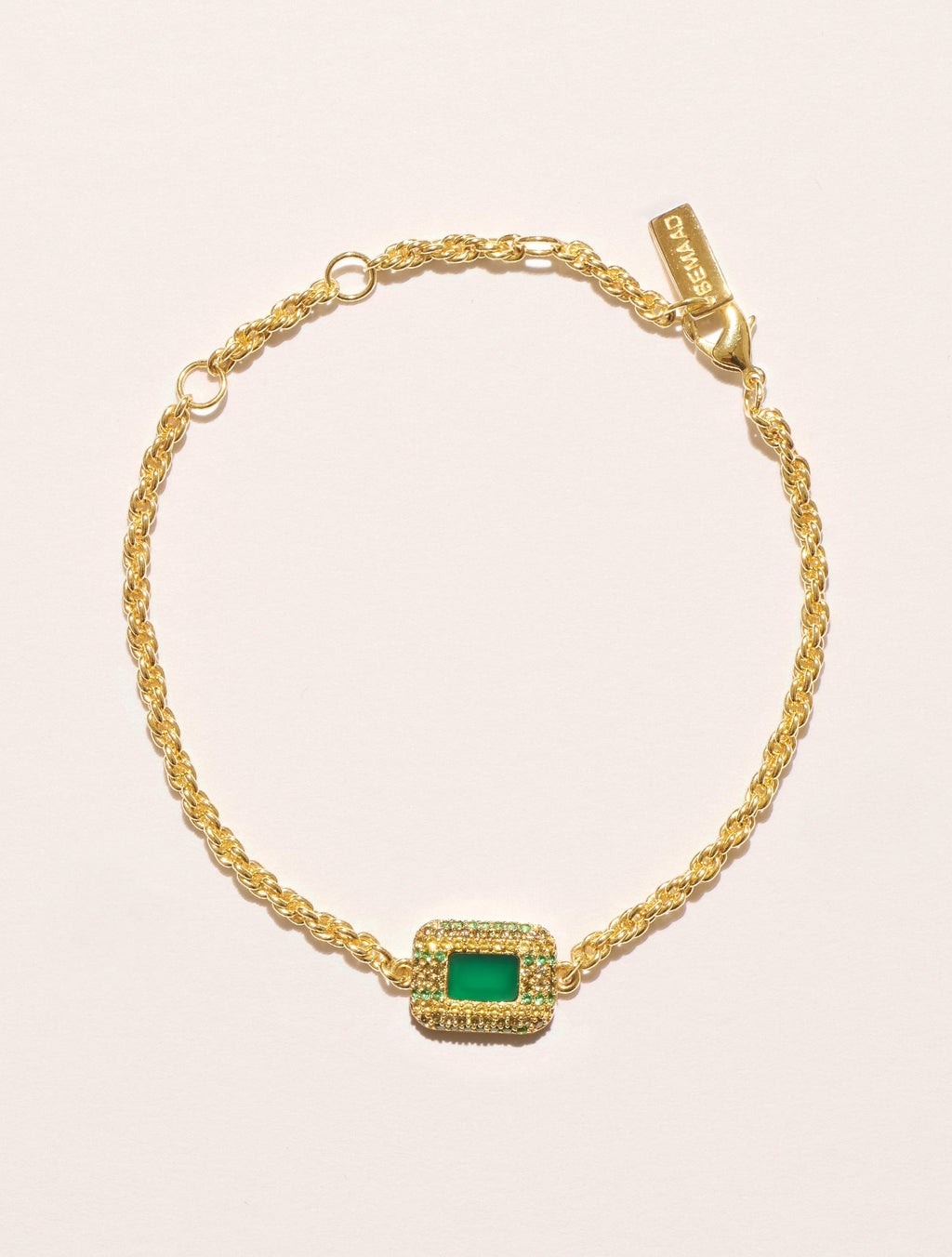 Karma Bracelet - Green Onyx - front view