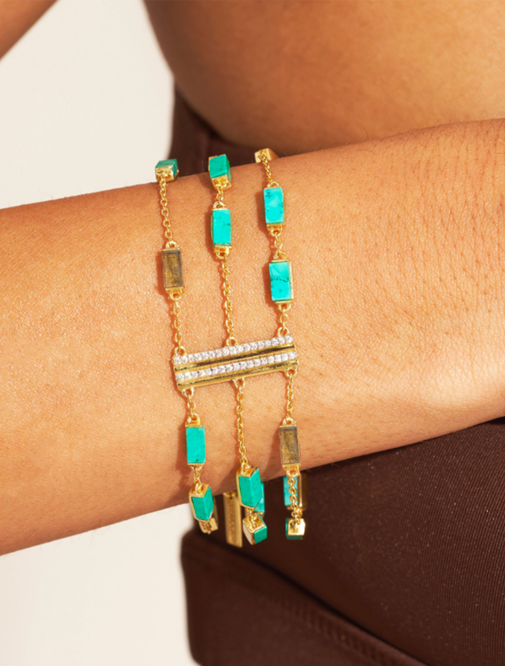Mara Bracelet - Turquoise & Labradorite - alternate view