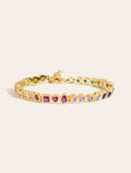 Rivière Bracelet - Zircons multicolores - front view