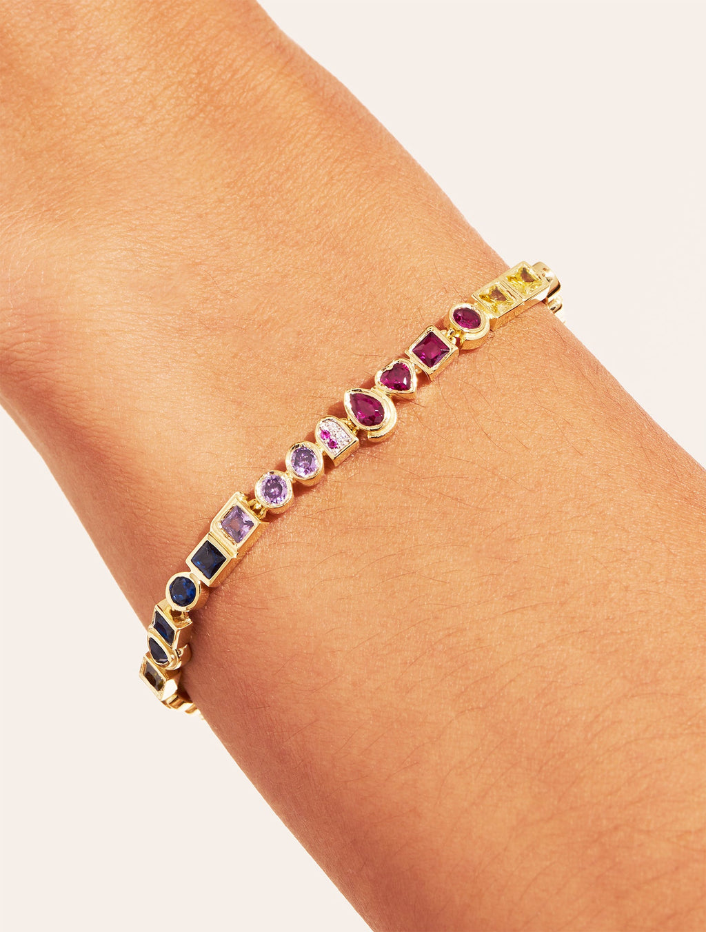 Rivière Bracelet - Zircons multicolores - alternate view