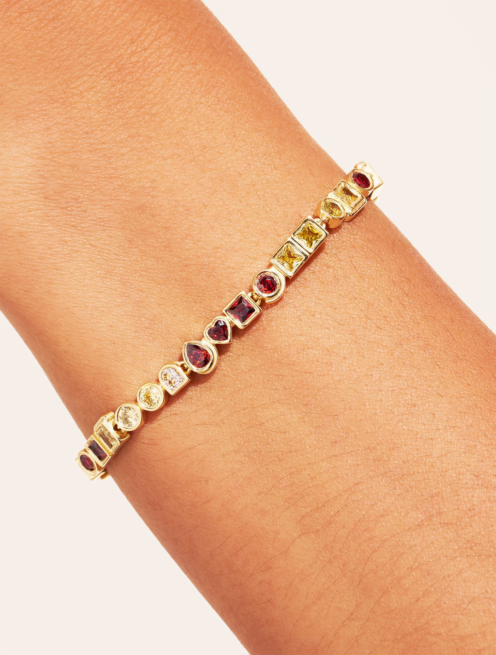 Rivière Bracelet - Zircons Yellow and grenat - alternate view