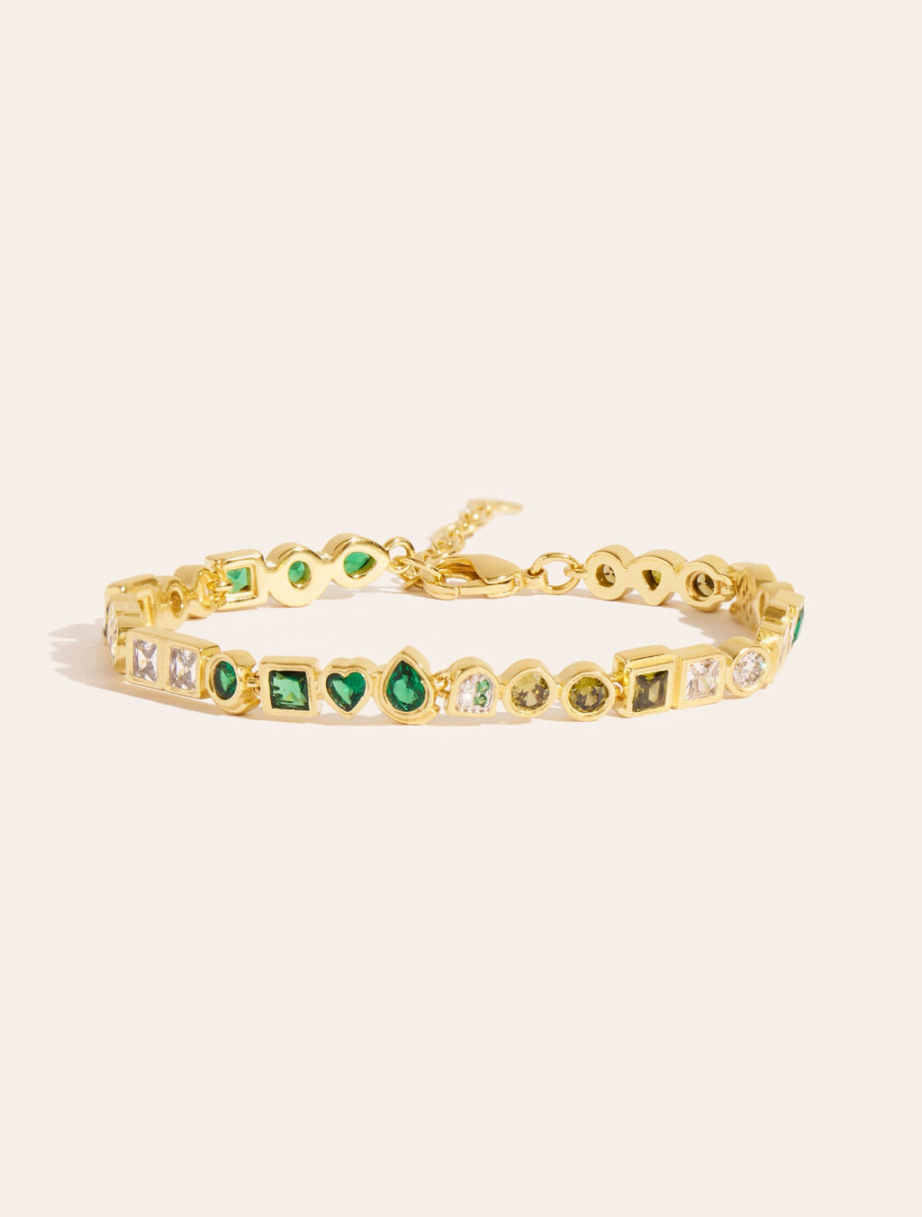 Rivière Bracelet - Green Zircons - front view