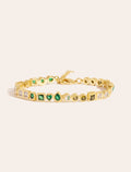 Rivière Bracelet - Green Zircons - front view